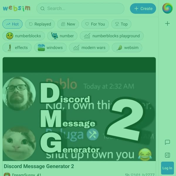 websim but 50% green