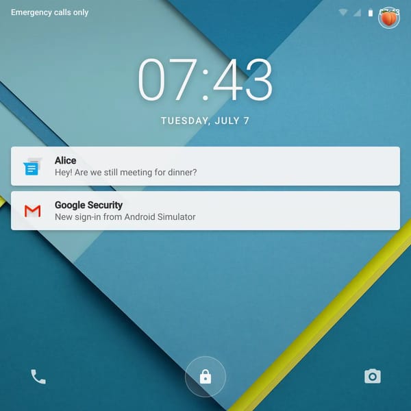 Android 5.0 Lollipop Home
