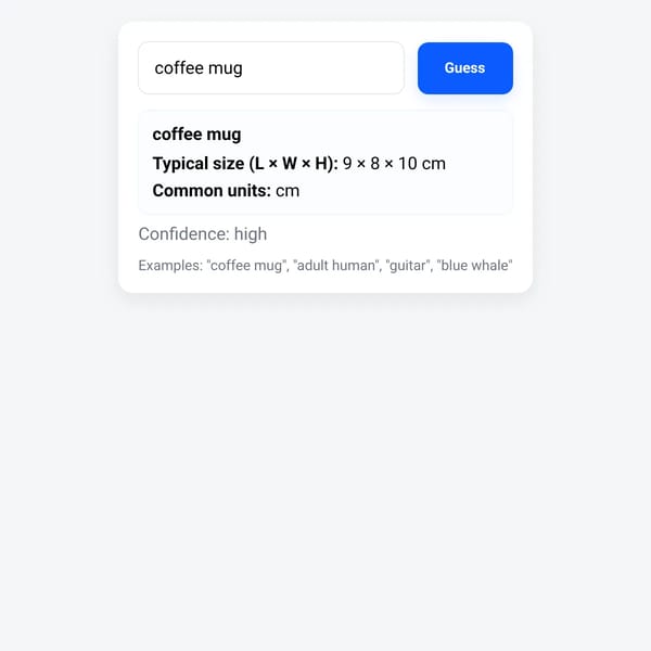 AI Size Guesser