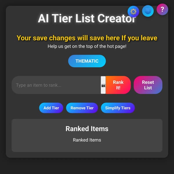 Advanced Tier List with AI
