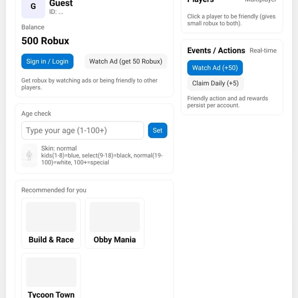 Roblox-ish Multiplayer