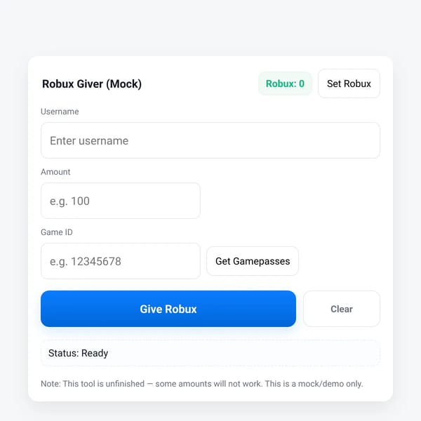 Robux Giver (Mock)