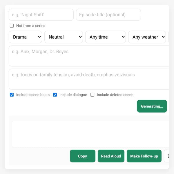 AI Episode Script Generator