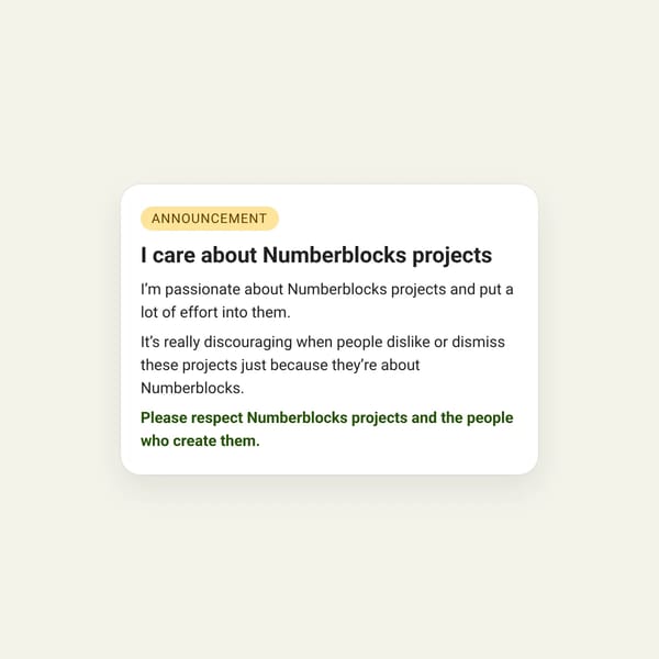Numberblocks Projects Announcement