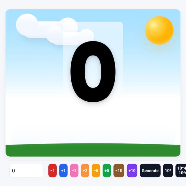 Number input and “Generate” controls with a simple landscape display