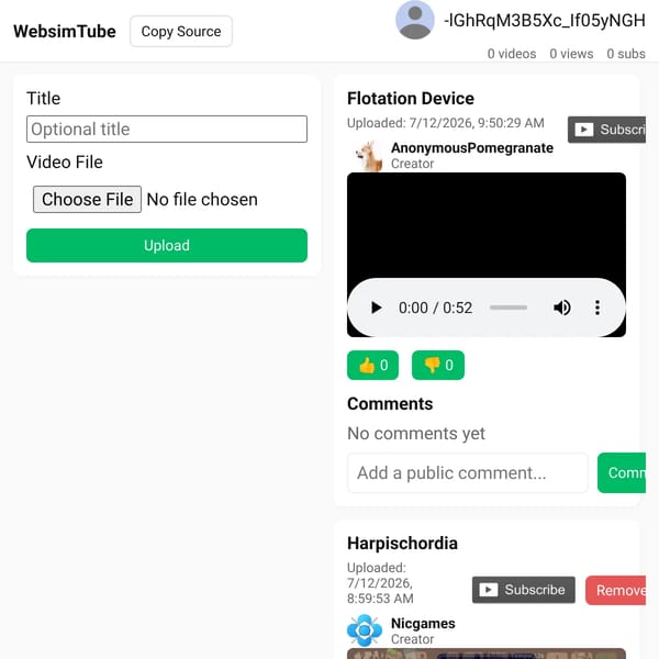 WebsimTube but minor issues fixed