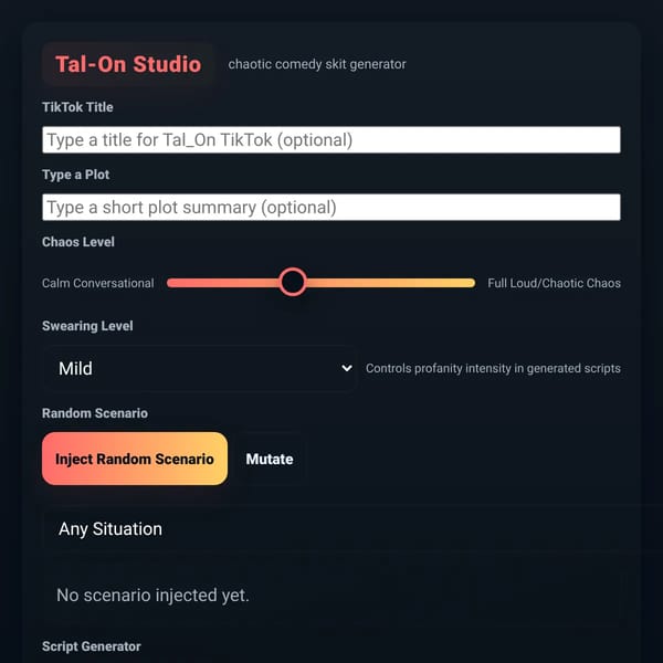 The Tal-On Script Generator