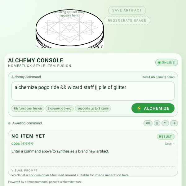Homestuck Alchemy Simulator