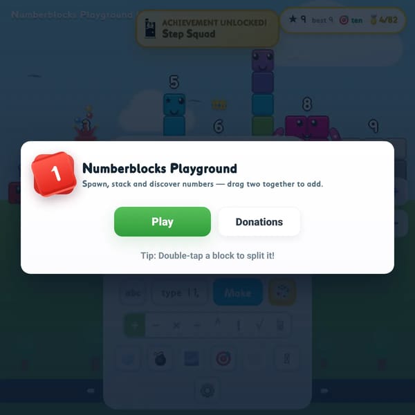 Numberblocks Playground but I add comments