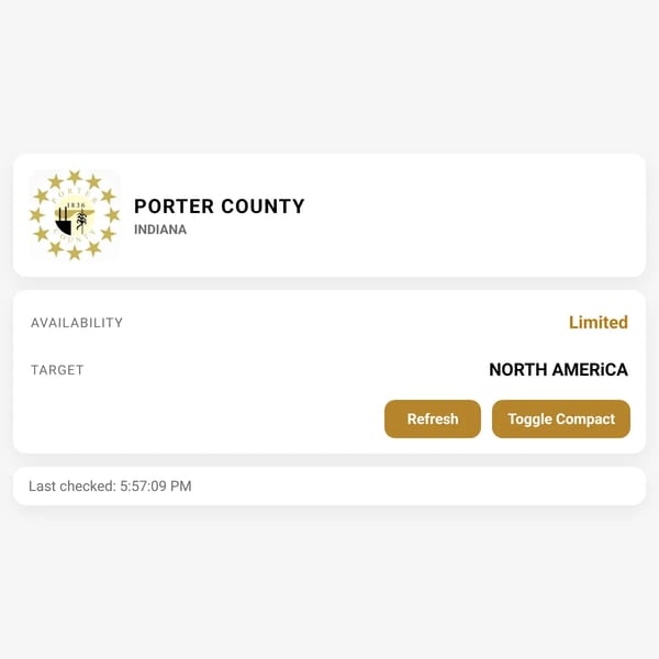 Porter County — Availability