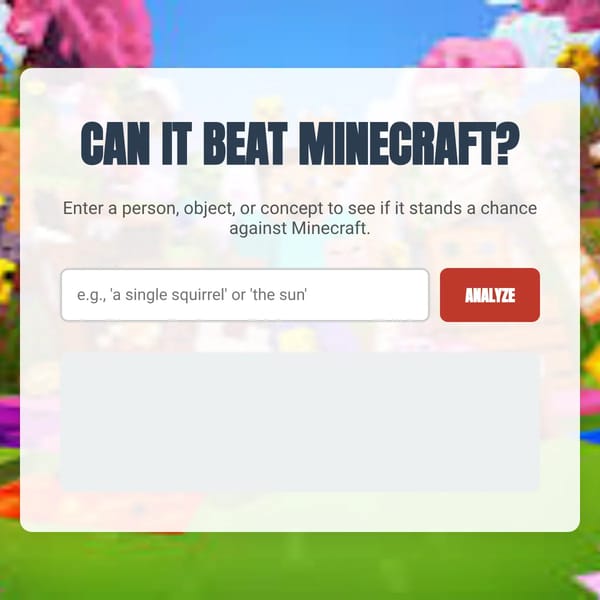 Can It Beat Minecraft?