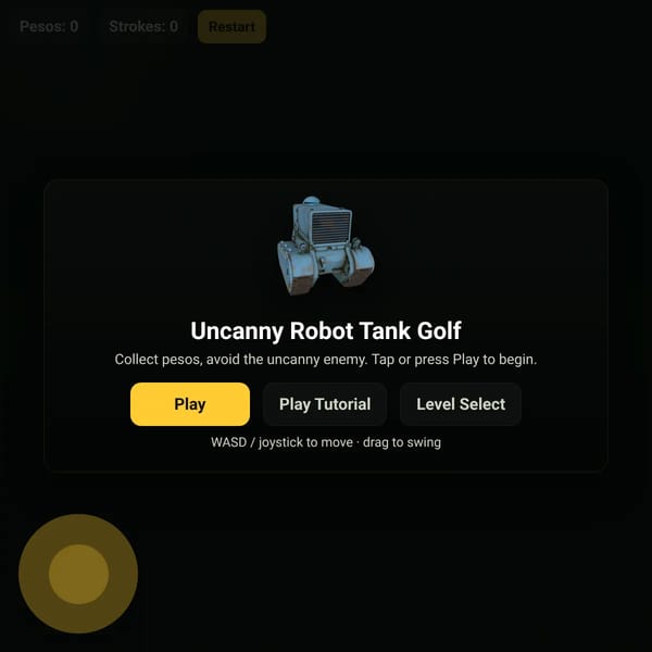 Uncanny Robot Tank Golf