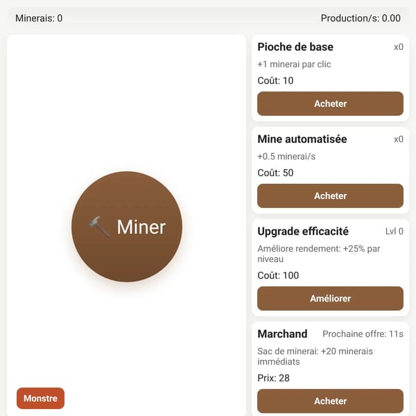 Simulateur de minage