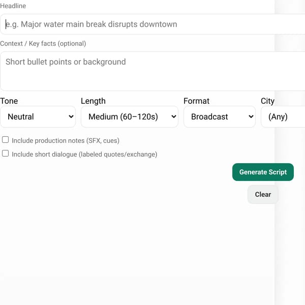 News Script Generator