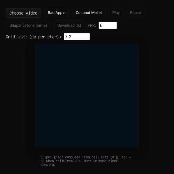 Video → Unicode Art