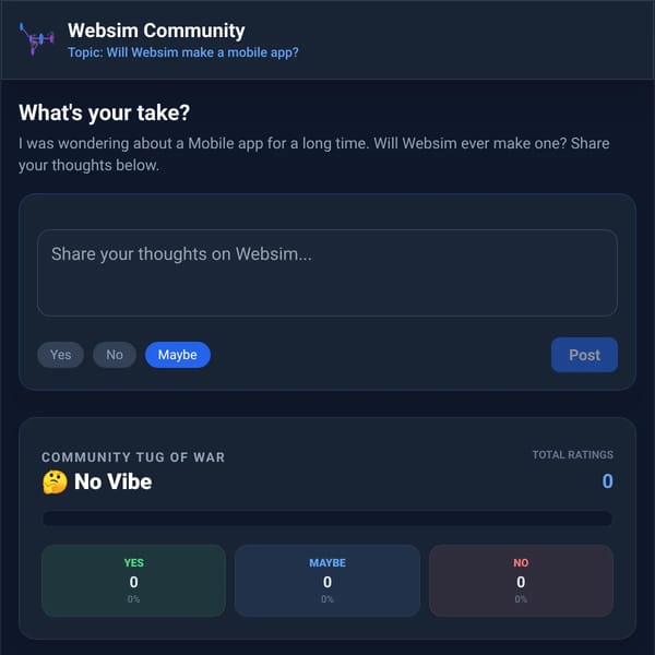 Will Websim make a mobile app?