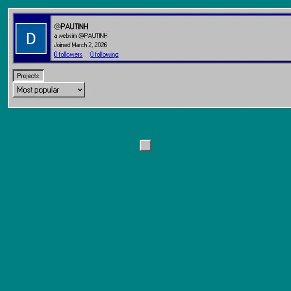 Websim AI User Profile Page (Projects, Likes, Comments, Followers/Following)