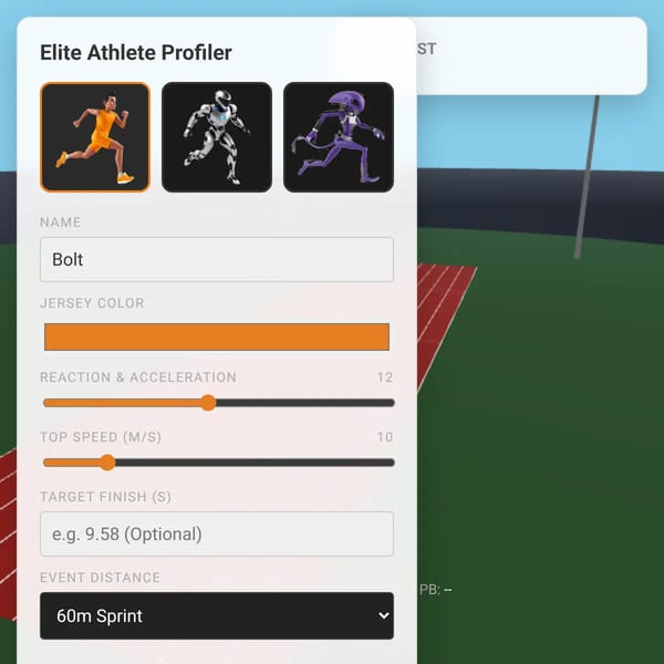 100m Track Simulator