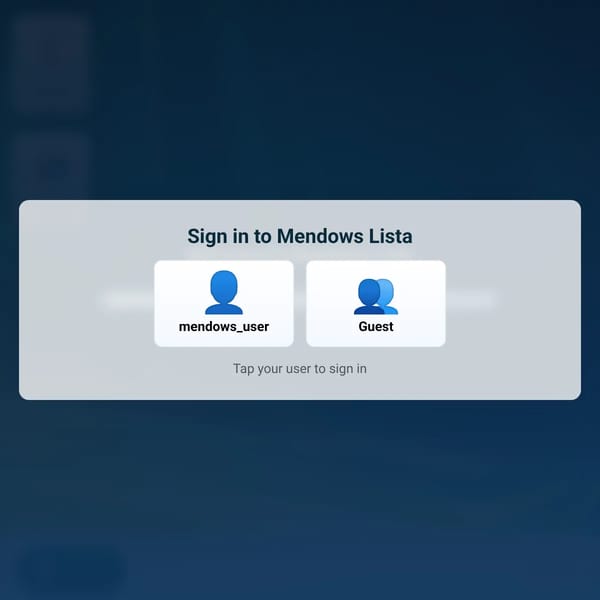 Mendows Lista (web desktop / Windows-98 style interface)