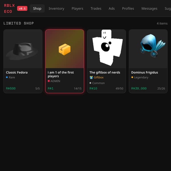Roblox Economy Sim