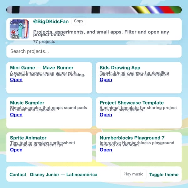 @BigDKidsFan — Projects
