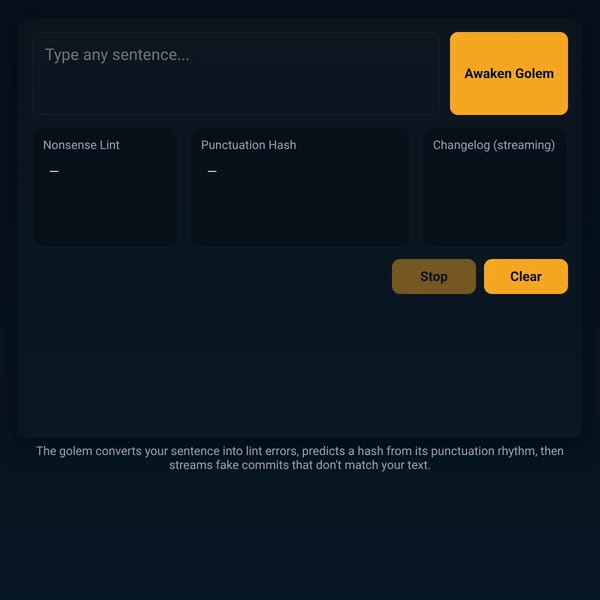 The Proofreading Golem That Generates Fake Commit Messages for Your Emotions