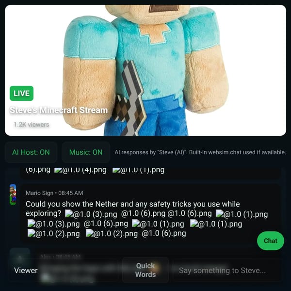 Steve's Twitch Livestream — AI Host