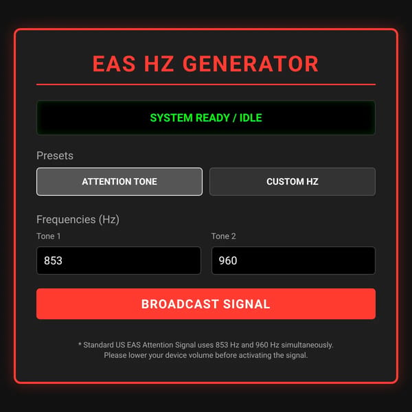EAS Tone & Hz Generator