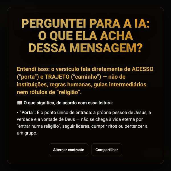Perguntei para a IA: o que ela acha dessa mensagem?