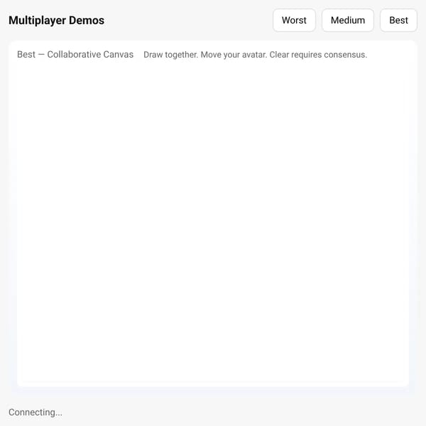 Three Multiplayer Demos — Worst / Medium / Best