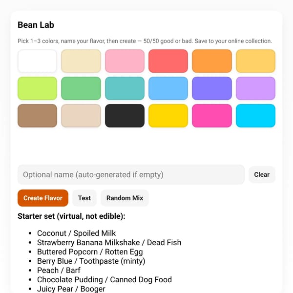 Make Your Own Bean Boozled Flavor