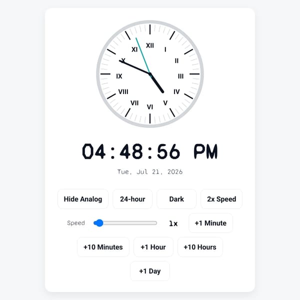 Clock Display Page