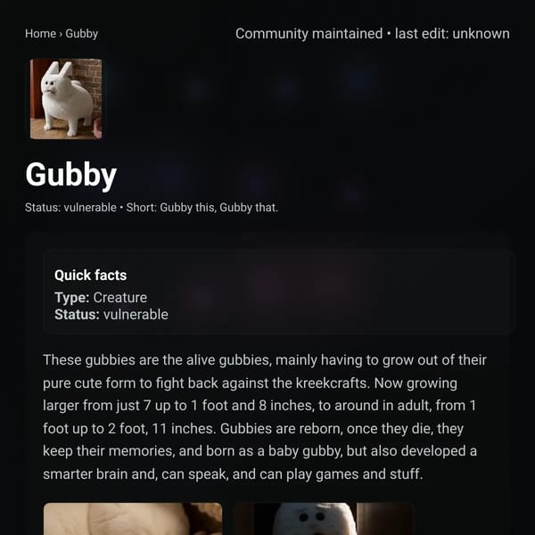 Gubby Wiki (now with real info)