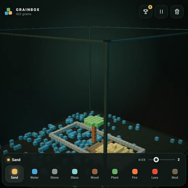 3d falling sand sim