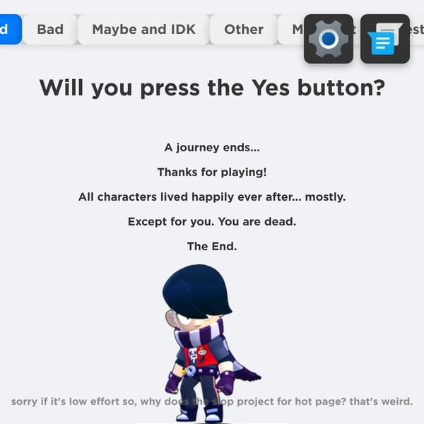 Yes no buttons+++++
