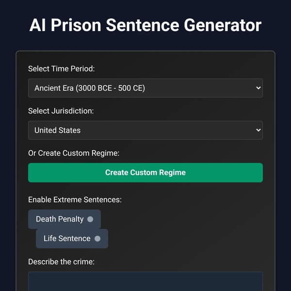 AI Prison Sentence Generator
