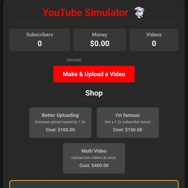 YouTube Simulator