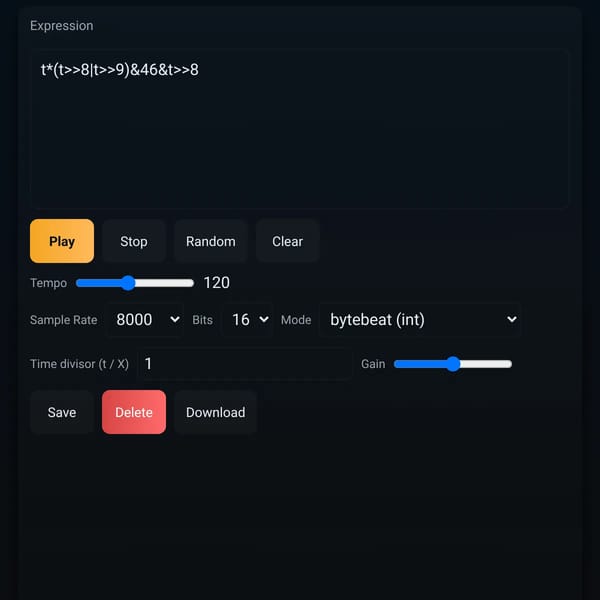Bytebeat Dashboard
