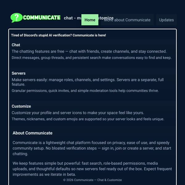 Communicate - Website