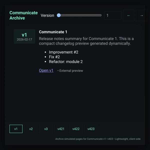 Communicate Archive v1–v423