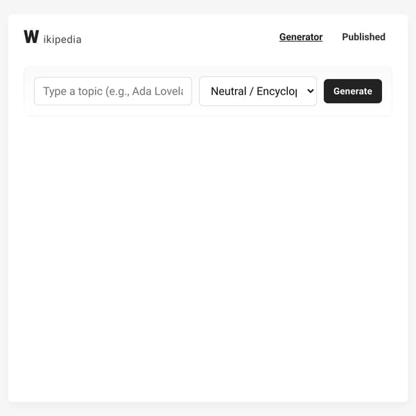 AI Wikipedia Page Generator