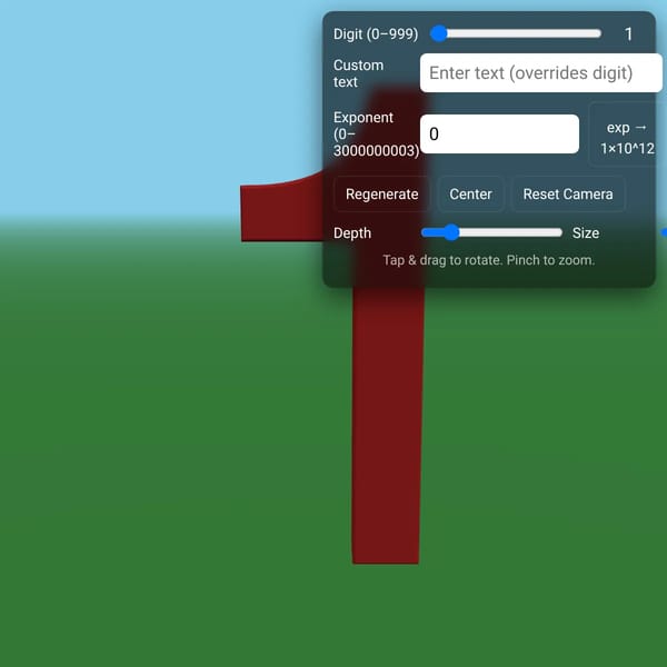 3D Number Creator