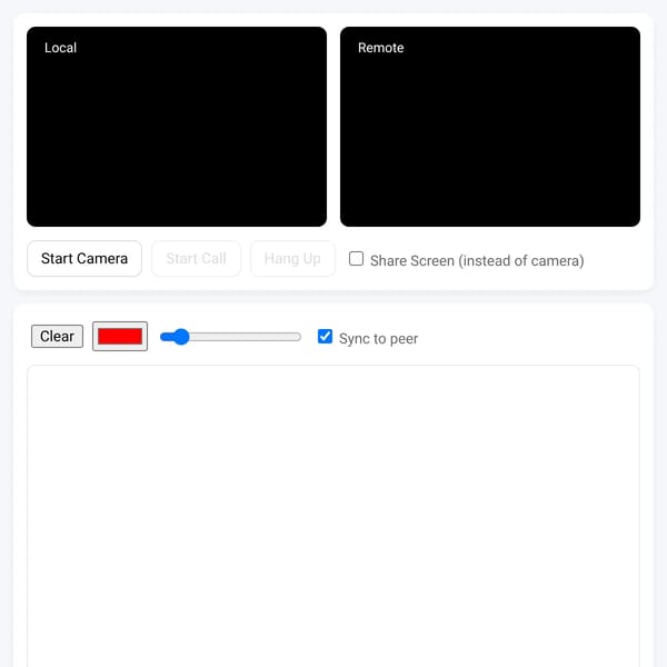 WebRTC Video Call Whiteboard