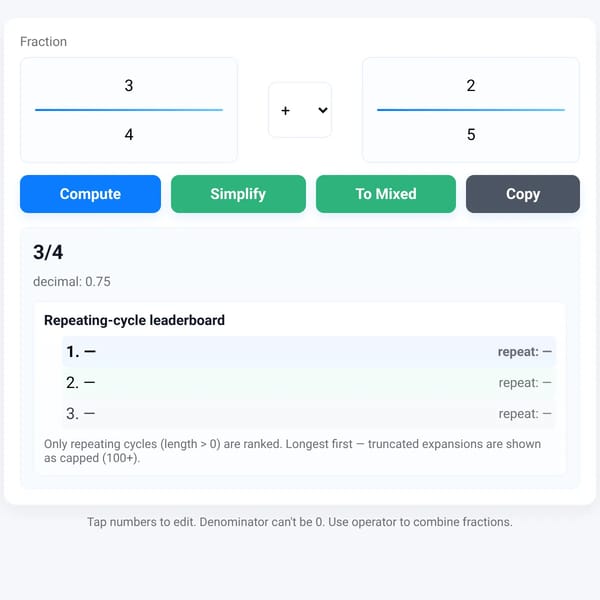 Fraction Input