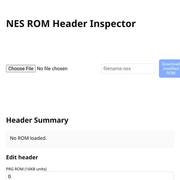 NES ROM Header Inspector
