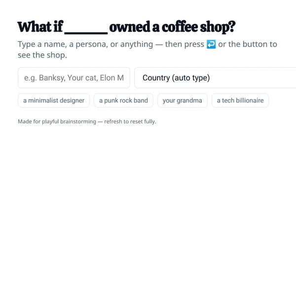 What If ______ Owned a Coffee Shop