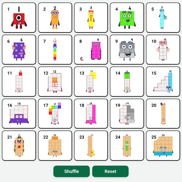 1–25 Grid