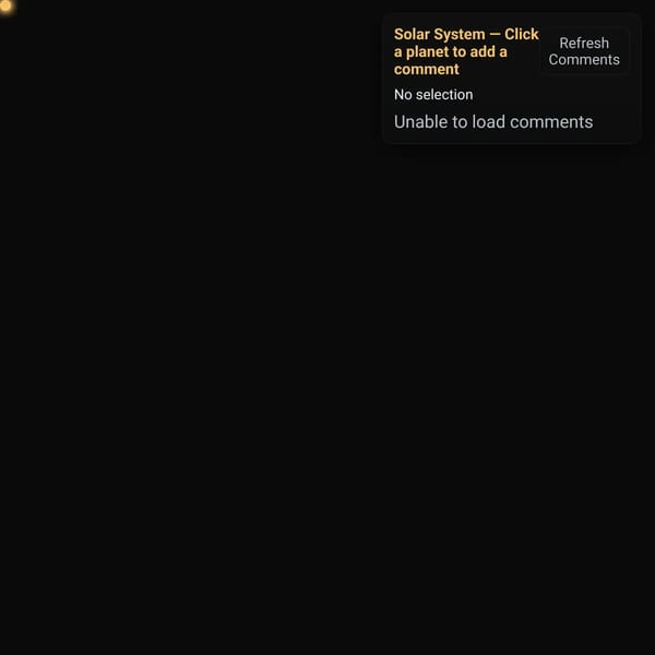 Interactive Solar System + Comments