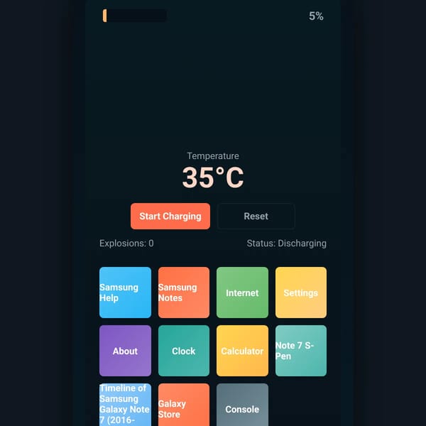 Samsung Galaxy Note 7 Simulator