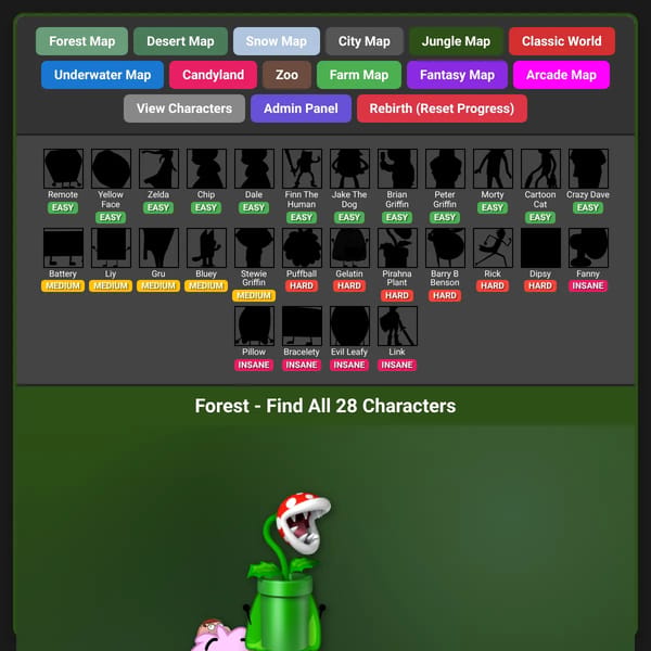 Find the BFDI Characters - Forest Map
